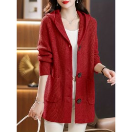 Women's Beige Cardigan Sweater - Longline Open Front Coat-like Jacket, Soft Chic Sweater for Fall/Winter, Elegant Everyday & Formal Outfits, Fall Winter Wear, Soft Texture