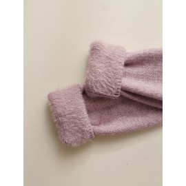 Women's Thick & Soft Sweater with Bow Buttons - Winter Warm Round Neck Long Sleeve Cozy Sweater, Beige & White Cable- Design, All-Season Casual Elegant Pullover for Fall and Winter Layering, Hand Wash or Dry Clean, Solid Color with Bow Detail, Medium Stretch, Relaxed Fit, Fleece Lining for Extra Warmth, Chic and Comfortable for Casual Attire, Cozy Sweaters For Women, Casual Long Sleeve Sweater, Oversized Knit Sweater, Colourfull Loose Sweater For Women,