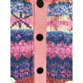 Women's Hooded Sweater - Pink, Loose Fit Long Sweater Coat with Side Pockets, Fall Winter Hooded Sweater for Everyday & Formal Outfits