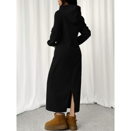 Women's Autumn and Winter Fashion Loose Casual Straight Sweatshirt Dress