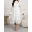 Spring/Autumn Women's Dress, Elegant Cut-Out Waist, Wedding/Date, Stand Collar White Lace Midi Dress WJ252