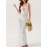 Women'S Crochet Long Dress Sleeveless V Neck Hollow Out Solid Color Dress Beach Coverups