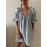 Womens Striped Babydoll Dress Loose Ruffle Trim Scoop Neck Puff Sleeve Backless Mini Dress for Daily Party Club