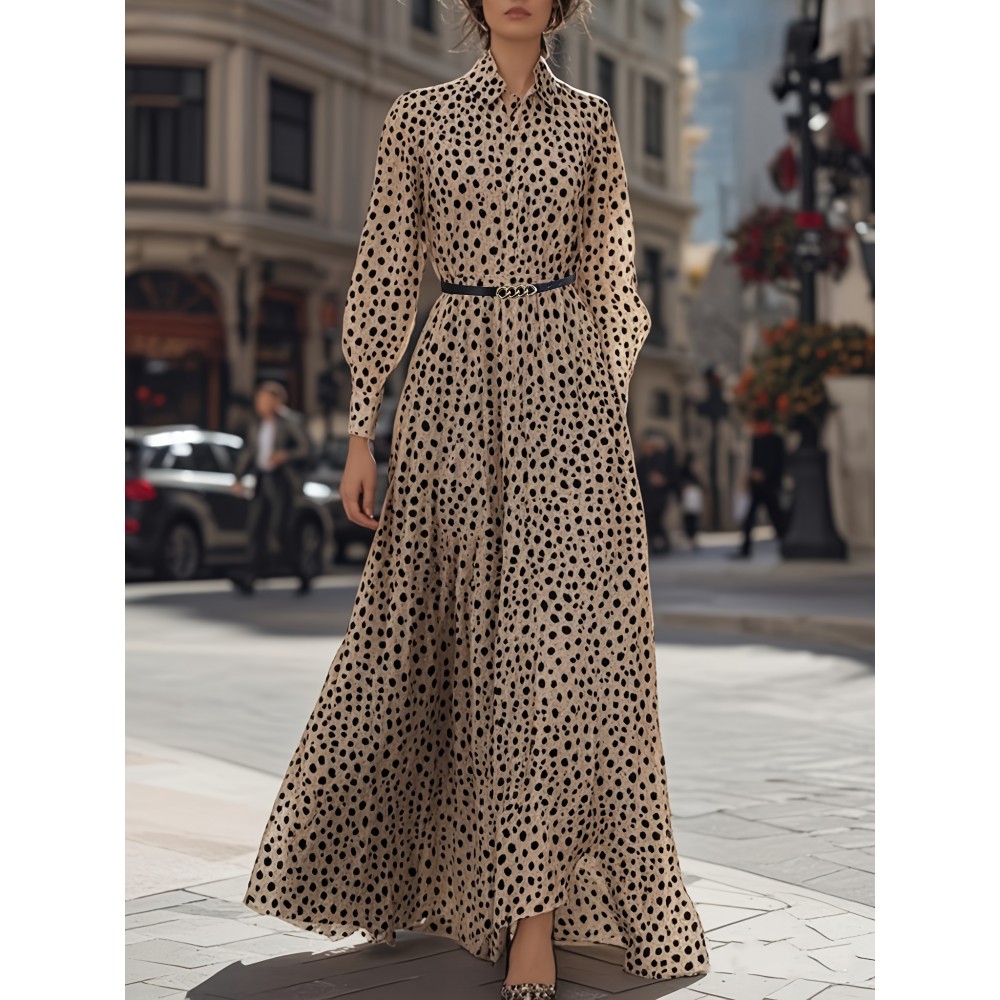 [Elegant Maxi Dress] Women's Elegant Maxi Dress - Beige & Brown, V-Neck Long Formal & Casual Dresses for Everyday, Parties, Business - All-Season Chic Outfit with Elegant Flowy Silhouette - Women's Clothing, Long Maxi Dress, Versatile Fashion, Sophisticated Style, Quality Craftsmanship, Party Attire, Stylish Clothing, Durable Material, Fashion Lovers, Women's Dress, Dress For Women/on